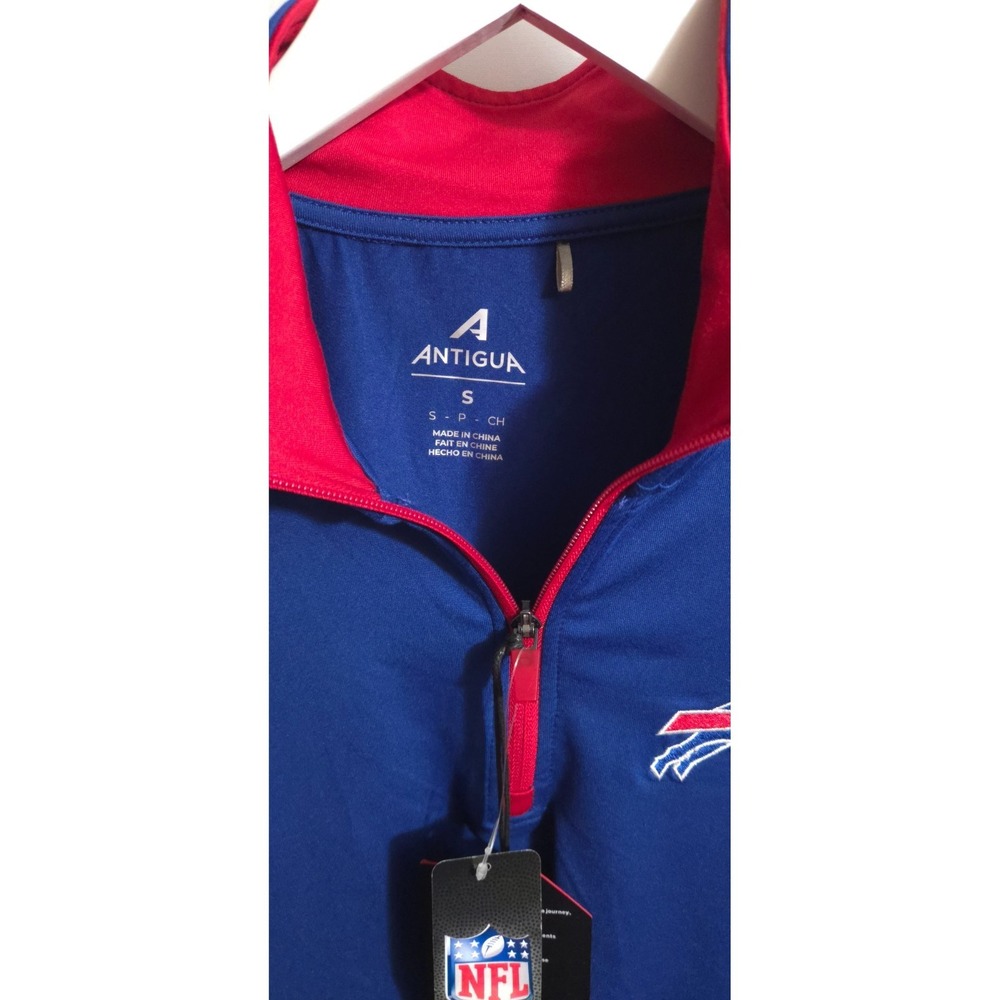 NFL Buffalo Bills Antigua Quarter-Zip Pullover Top, Mens Small, NWT - Picture 3 of 13